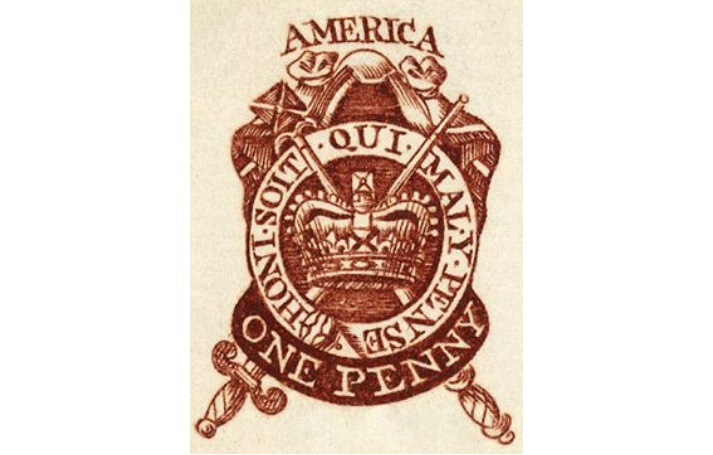 1765 penny stamp