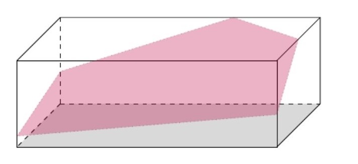 pentagonal cross-section of a rectangular prism