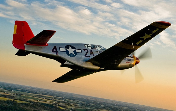 The P-51 Mustang flown by the Red Tail Project