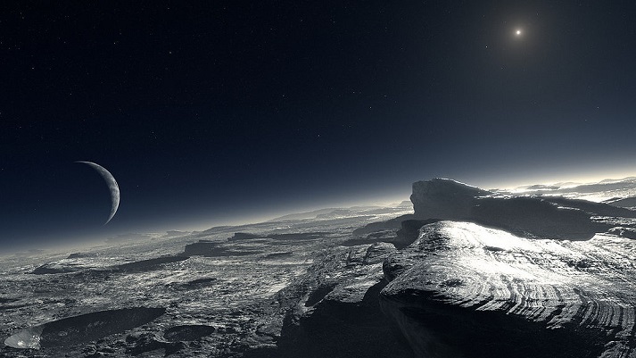 artist impression of the surface of Pluto