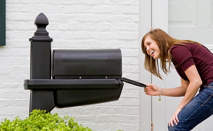 woman getting mail