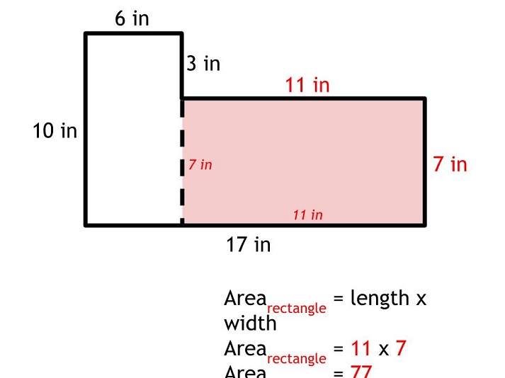 area of the red rectangle