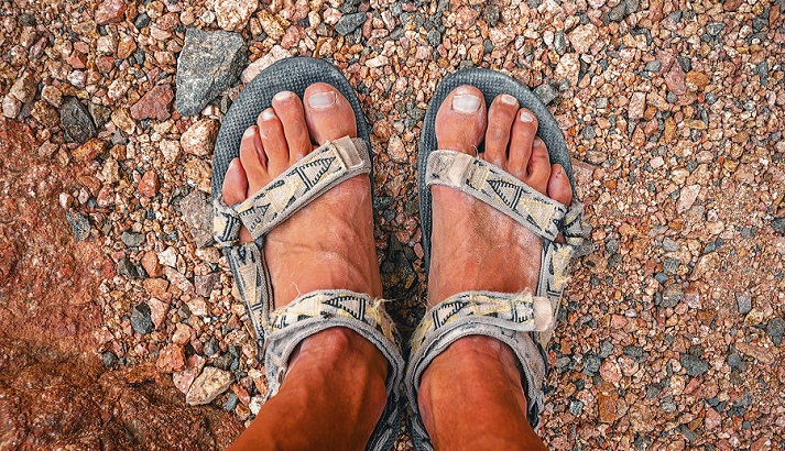 hiking in sandals