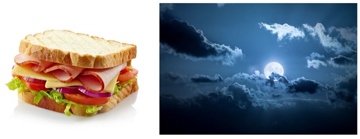 sandwich and the moon