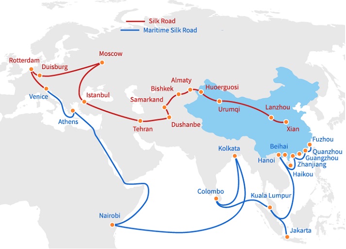 map of the Silk Road