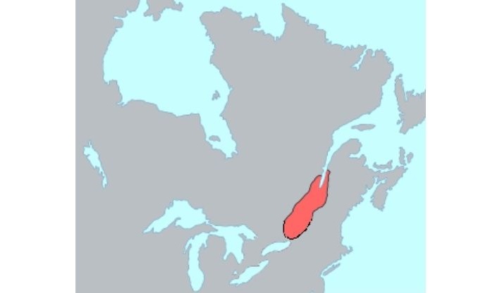 approximate area occupied by the St. Lawrence Iroquoians in 1535