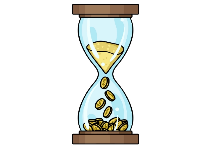 money in an hourglass