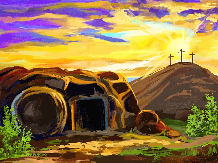 drawing of an empty tomb