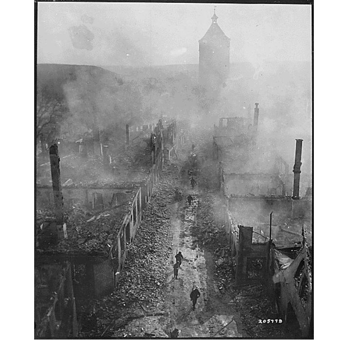Waldenburg, Germany after a raid in April 1945