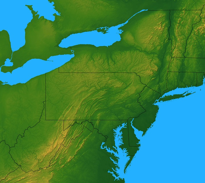 northeast region landforms